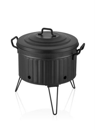 The Mia Mangal / Barbekü 38 x 35 x 35 Siyah GLV0698 