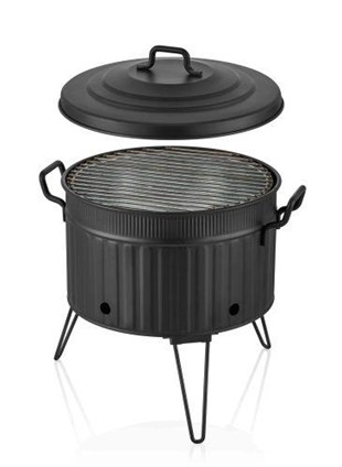 The Mia Mangal / Barbekü 38 x 35 x 35 Siyah GLV0698 