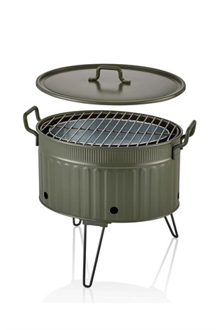 The Mia Mangal ve Barbekü Yeşil 37x44x31 GLV0703 