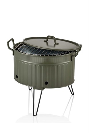 The Mia Mangal ve Barbekü Yeşil 37x44x31 GLV0703 