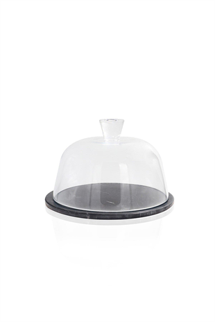 The Mia Marbre Mermer 25 Cm Siyah Cam Fanus Mer0008 