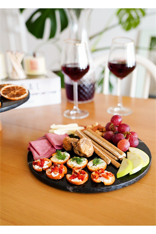 The Mia Marbre Mermer 25 Cm Siyah Cam Fanus Mer0008 