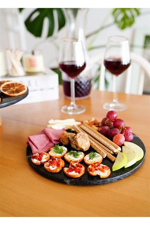 The Mia Marbre Mermer 25 Cm Siyah Cam Fanus Mer0008 