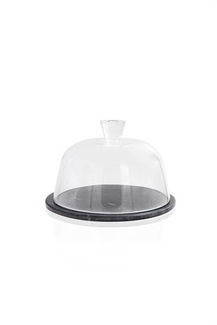 The Mia Marbre Mermer 25 Cm Siyah Cam Fanus Mer0008 