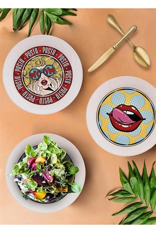 The Mia Popart Makarna Tabağı & Kasesi 23 x 6 cm Pop058 