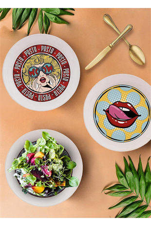 The Mia Popart Makarna Tabağı & Kasesi 23 x 6 cm Pop058 