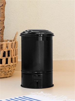 The Mia Stripe Mutfak ve Banyo Çöp Kovası Siyah 5 Litre STP0007 