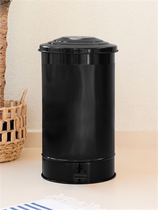 The Mia Stripe Mutfak ve Banyo Çöp Kovası Siyah 24 Litre STP0006 