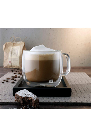 Zwilling Sorrento 395001130 Çift Camlı 2li Kulplu Cappucino Bardağı 450 ML 