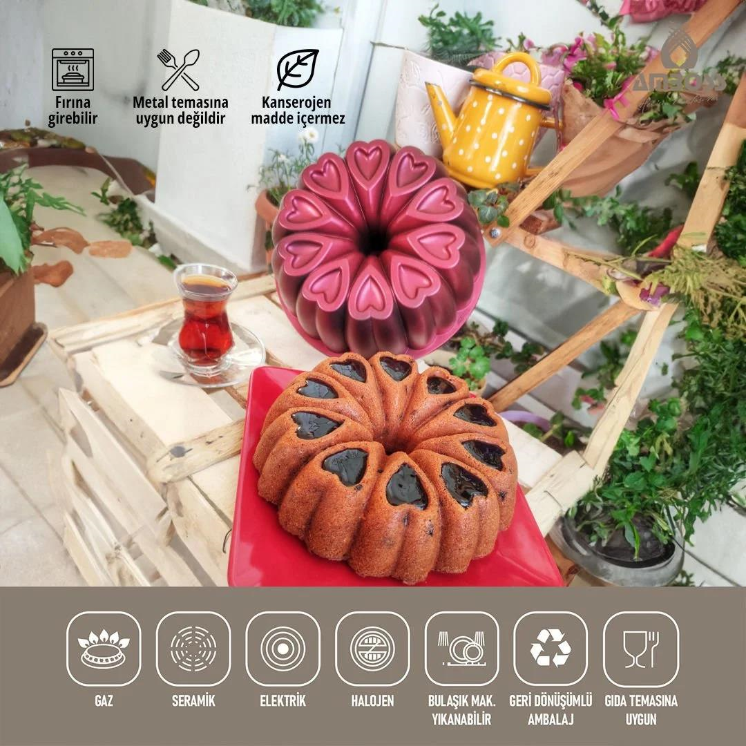 Amboss Ametist Döküm 26 Cm Kek Kalıbı Kırmızı Ame-7715 