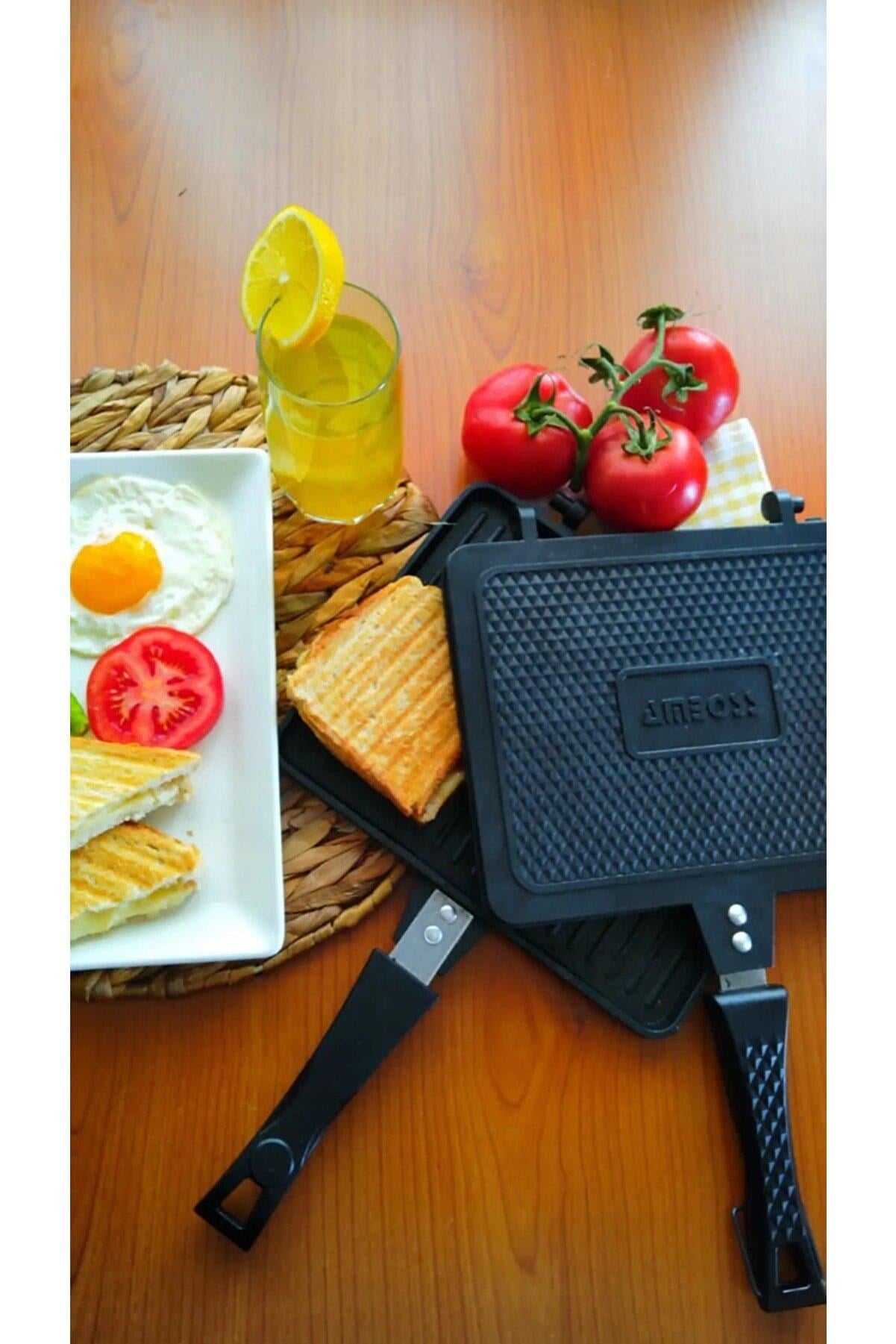 Amboss Kuvars Ocak Üstü Döküm Siyah Tost Tavası KUV-0274 