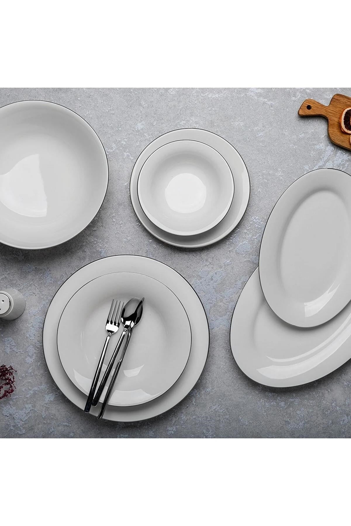 Aryıldız Ar038130 Capella Silver 30 Parça Porselen Yemek Takımı 