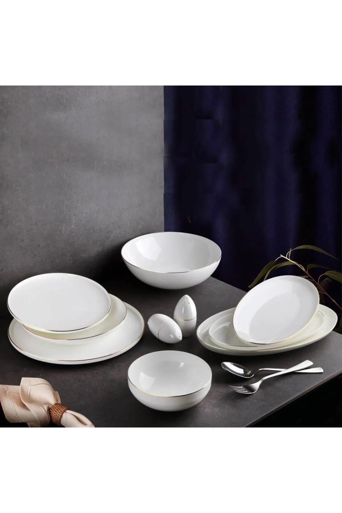 Aryıldız AR34003 Bone Porselen 54 Parça Yemek Takımı Platin 