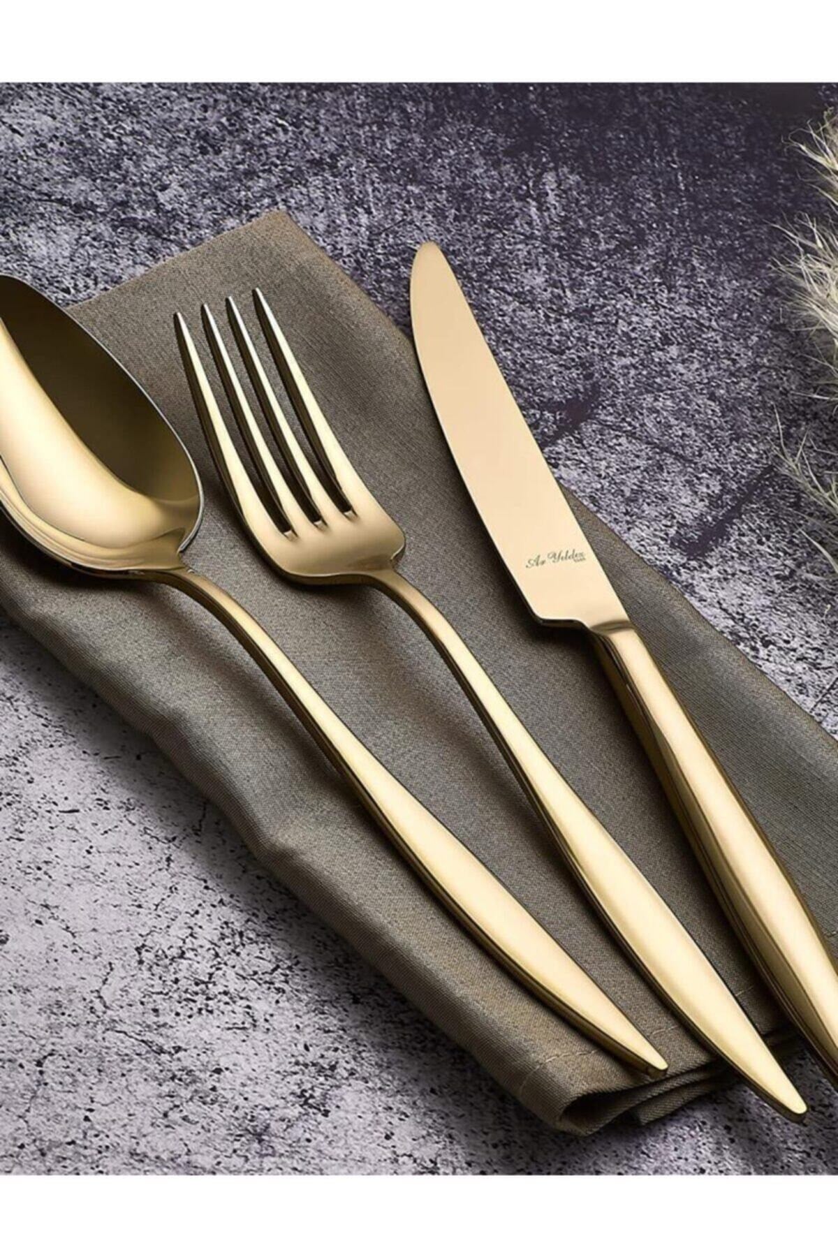 Aryıldız Elegant Gold Pvd 24 Parça Çatal Kaşık Bıçak Takımı 
