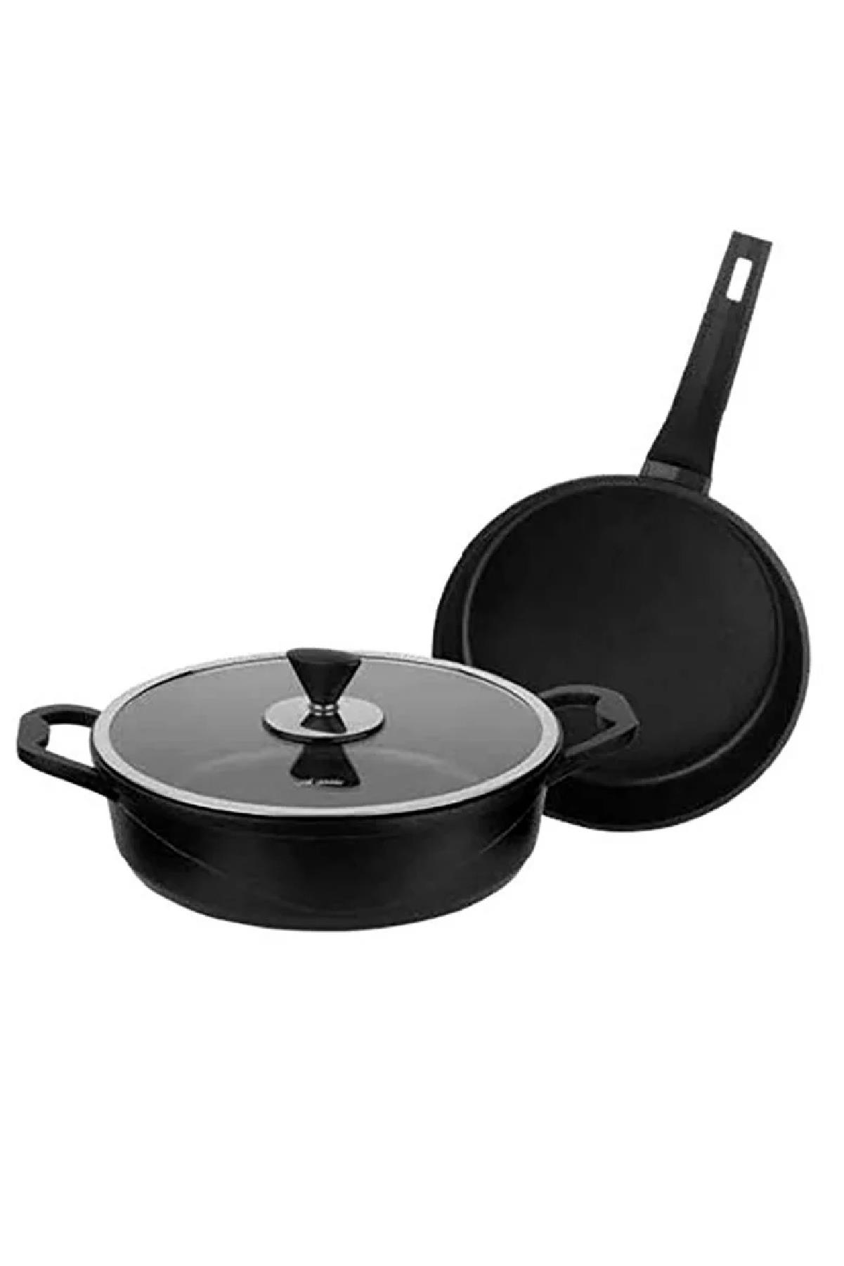 Aryıldız Parma Cast Alu Tencere Set Black 3 Parça 