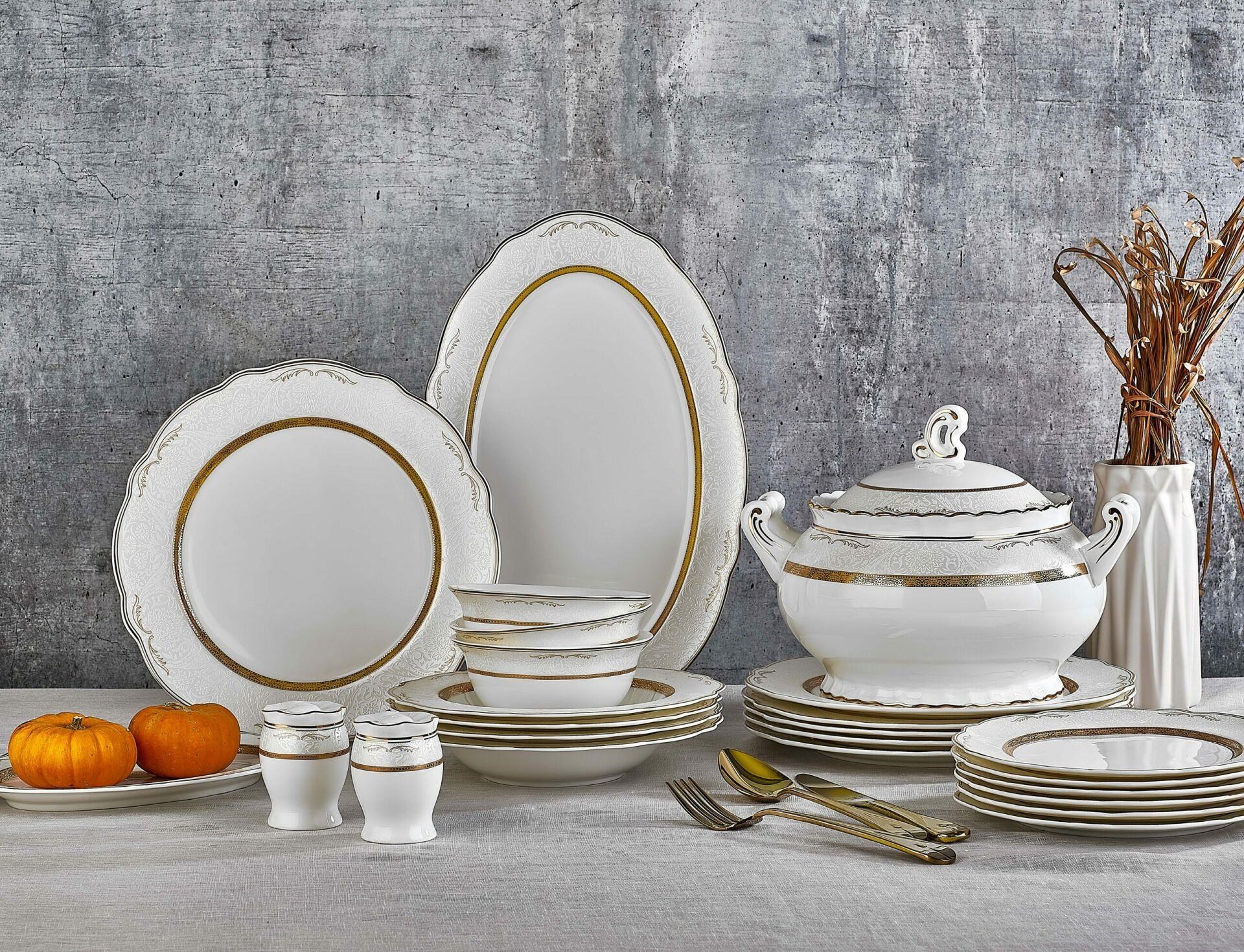 Aryıldız Royal Queen Beylerbeyi 60 Parça Porselen Yemek Takımı 60027 
