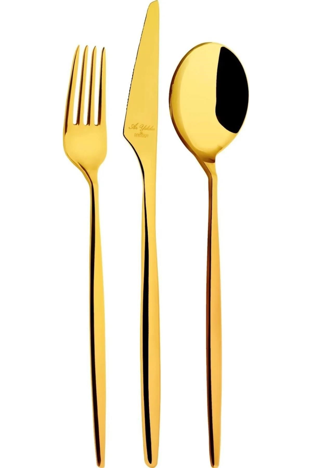 Aryıldız Studio Prestige Gold Pvd 84 Parça Altın Çatal Kaşık Bıçak Takımı 