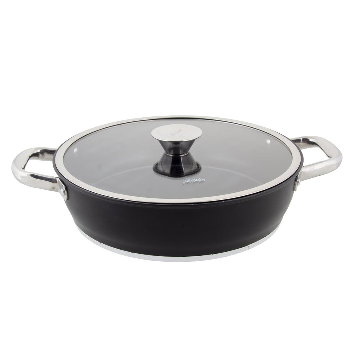 Aryıldız Trendy Induction Prestige 28 Cm Basık Tencere Siyah 