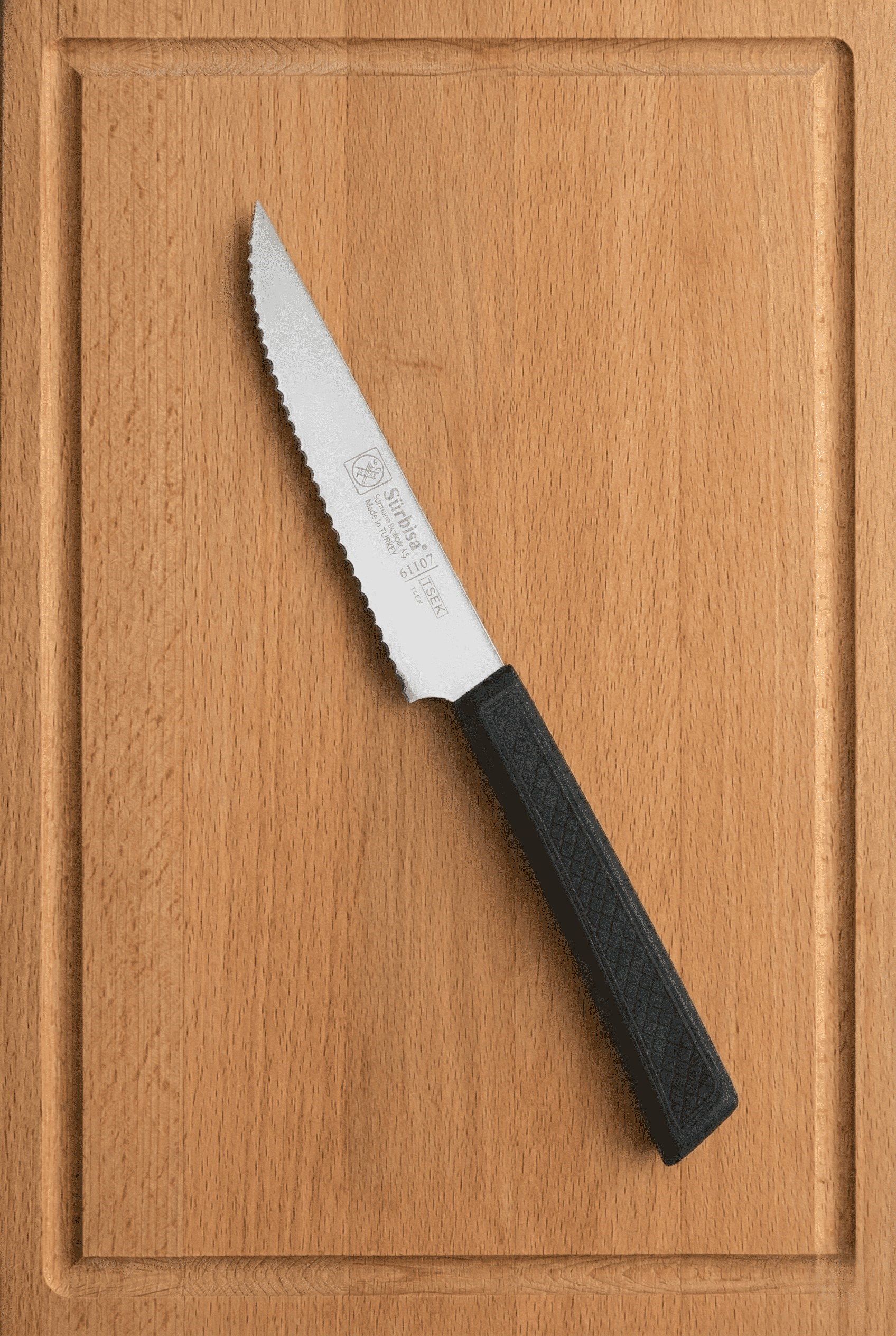 Biftek Et Steak Bıçağı Lazerli Tırtıklı Bıçak Nusret'in Et Kesme Bıçağı Sürmene Sürbisa 61107 