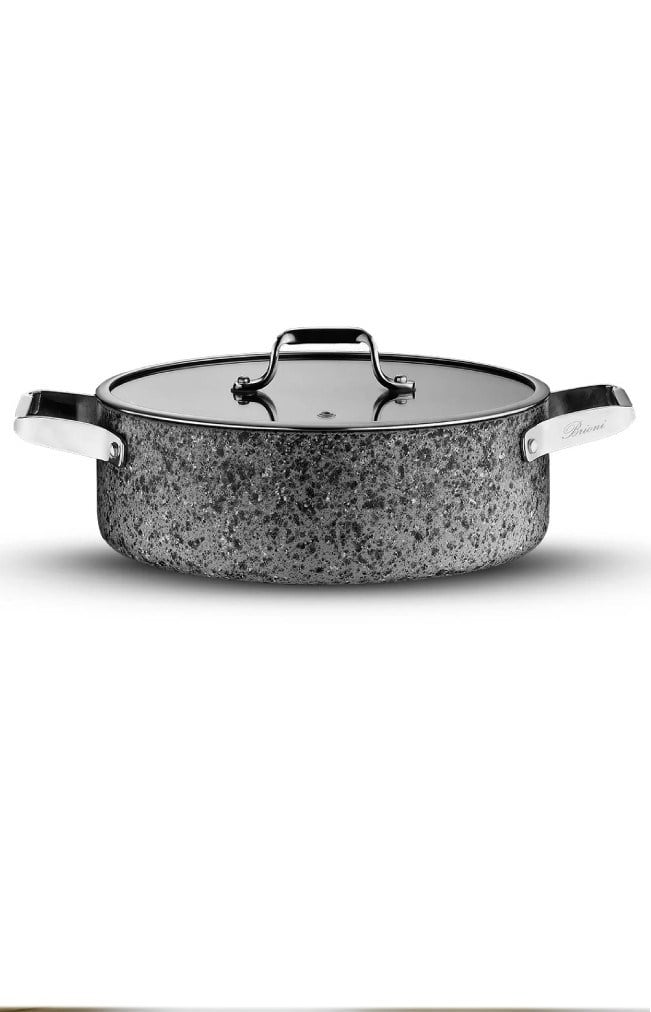 Brioni Stone-Age 32 Cm Çizilmez Yanmaz Yapışmaz Basık Tencere Sh-127 