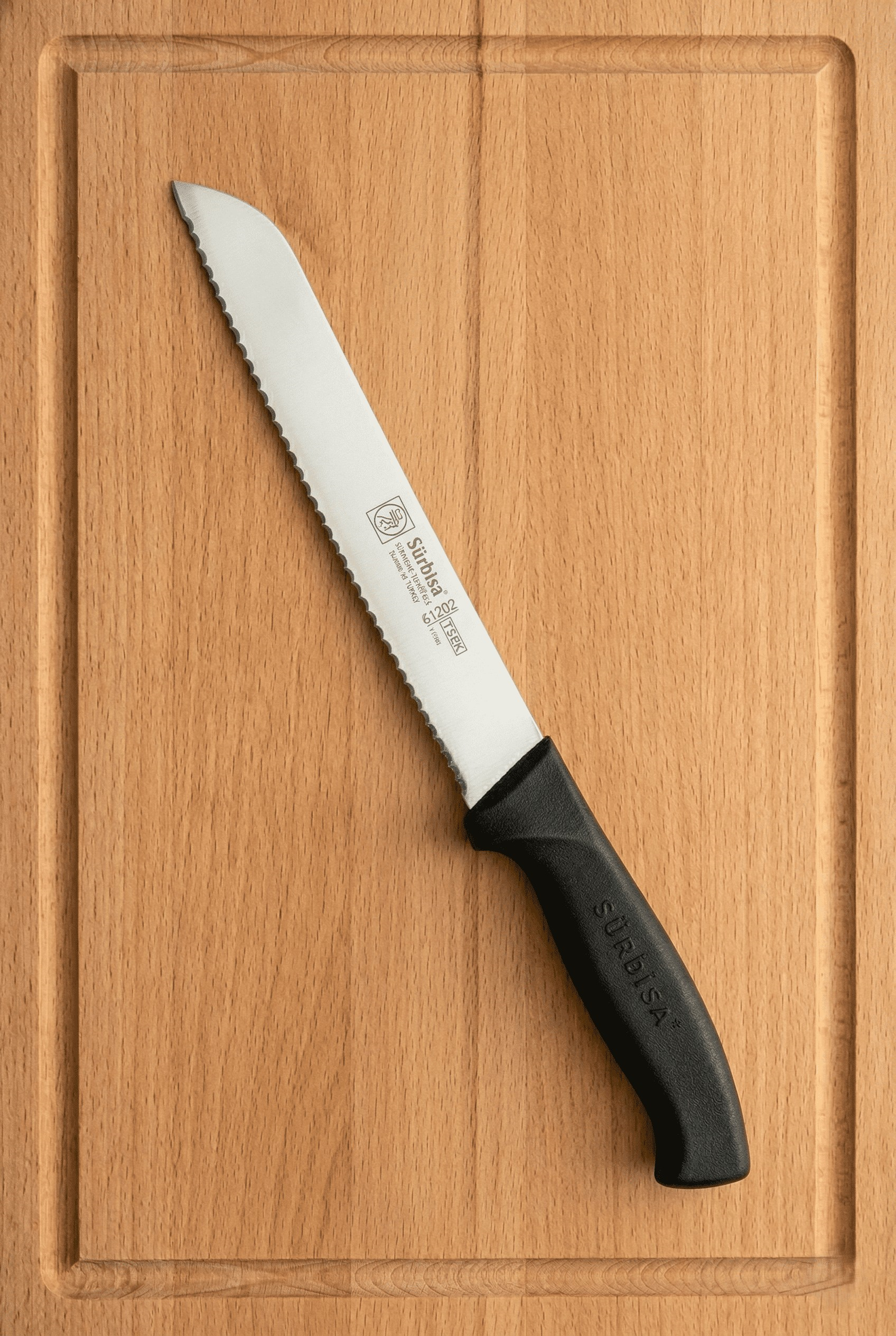 Ekmek Kesme Bıçağı Lazer Bilemeli Tırtıklı Vakfıkebir Ekmeği Dilimleme Bıçak 39 Cm Sürmene Sürbisa 61201 