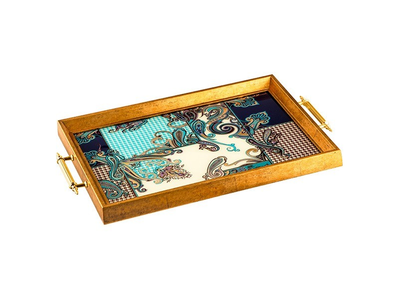 Glore A08-006 Sartre Cobalt Çerçeveli Tepsi 31x46 Cm 82555 