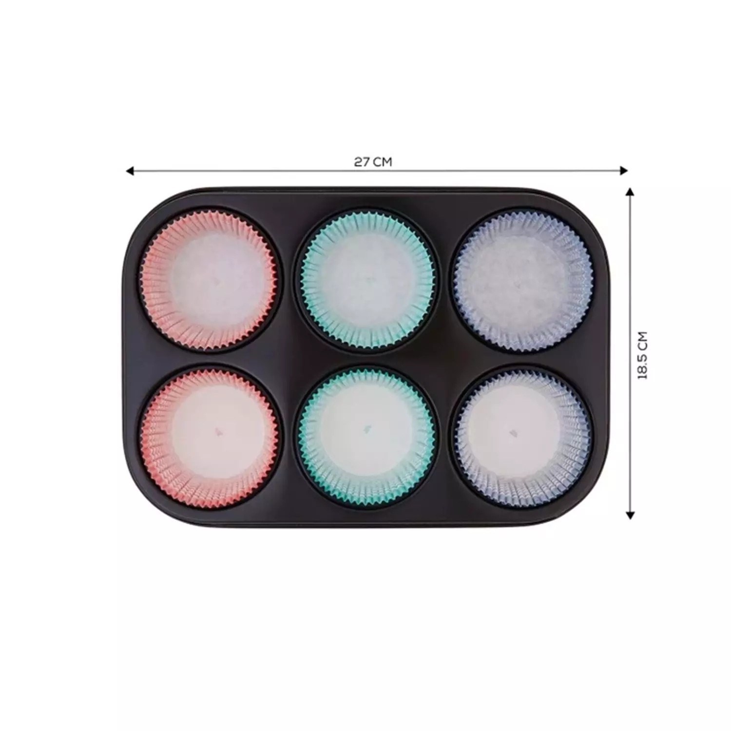 Guardini Gardenia 6lı Muffin Kek Kalıbı Kağıtlı 27x18,5 Cm 06689907 