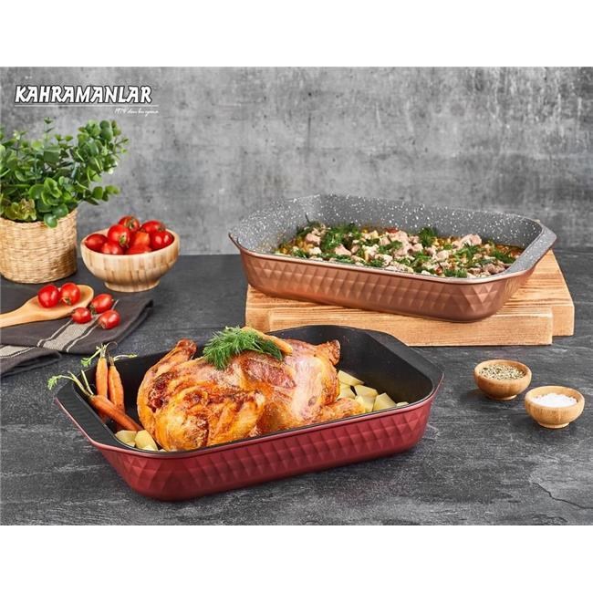 Kahramanlar 3220 Red Rose Gold Döküm Fırın Tepsi 28 Cm 