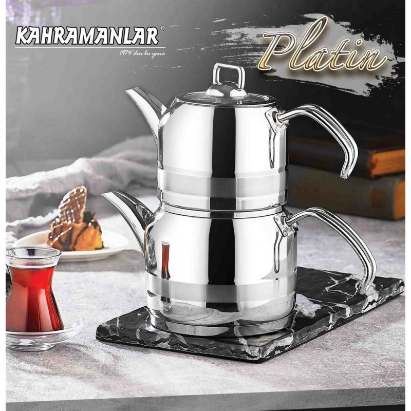 Kahramanlar Çelik Enza Midi Boy Çaydanlık 