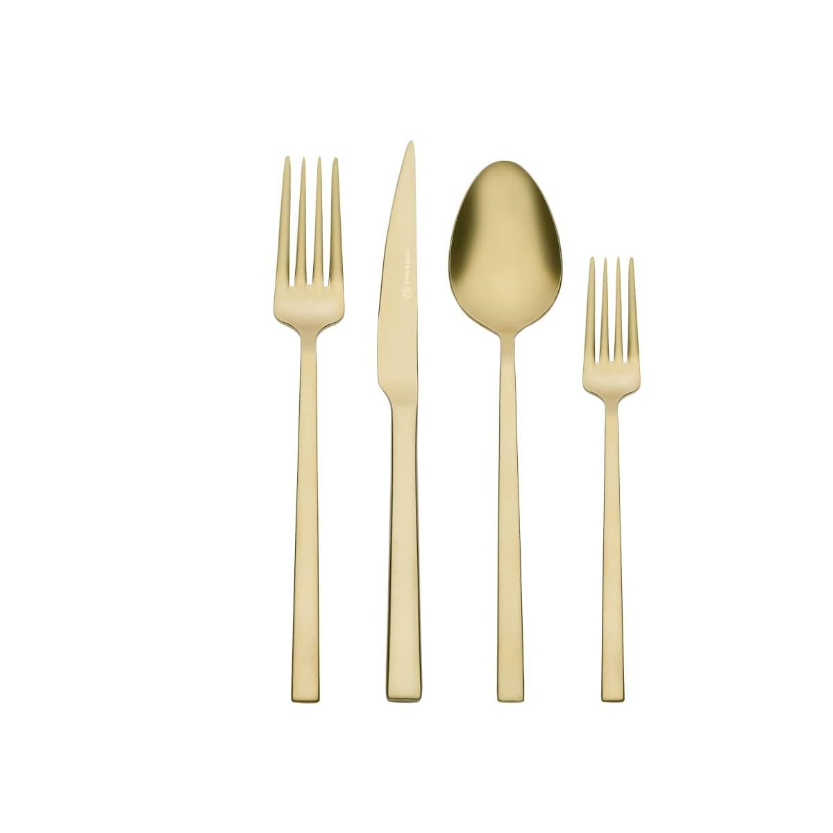 Korkmaz A2487 Lora Satin Gold Çatal Kaşık Bıçak Seti 24 Parça 