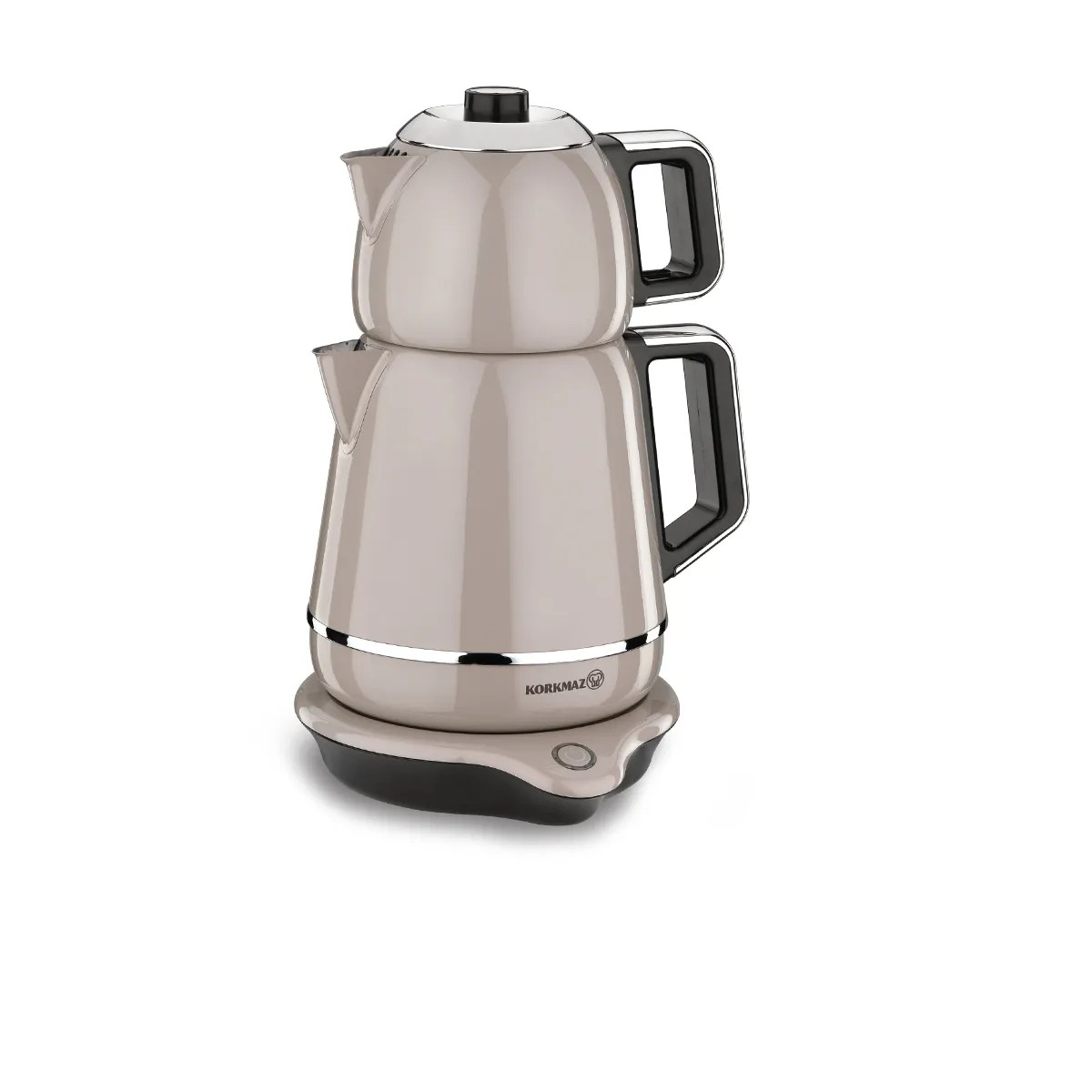 Korkmaz A332-02 Demiks Bej/Krom Elektrikli Çaydanlık 1.7 Litre 