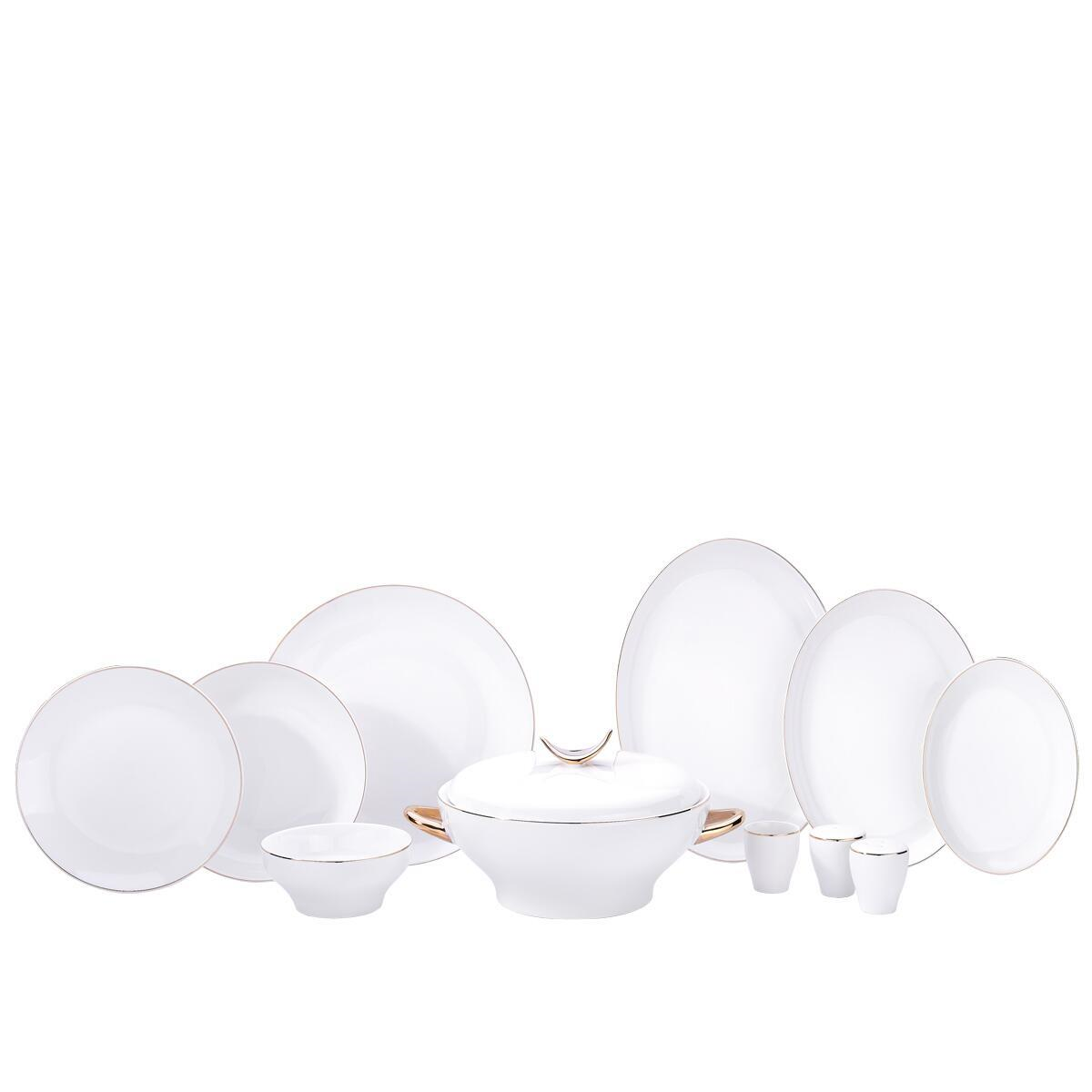 Korkmaz A8187 Lidya Collection Gold 60 Parça Porselen Yemek Takımı 