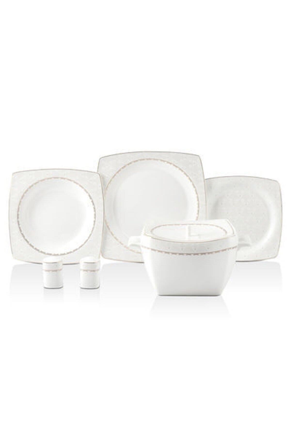 Korkmaz A8447 Bone Selection 60 Parça Kare Yemek Takımı 