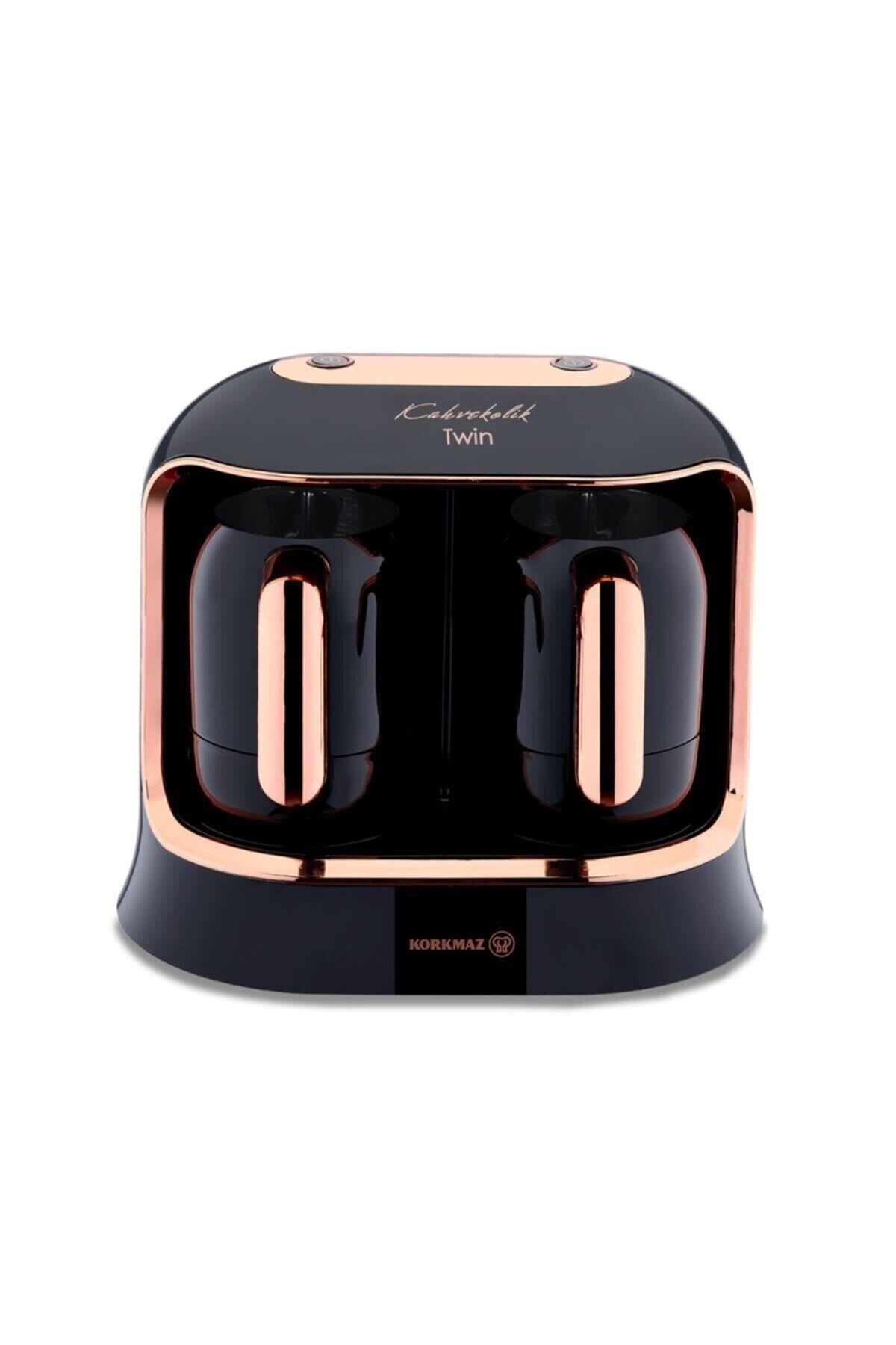 Korkmaz A861-04 Kahvekolik Deluxe Twin Siyah/Rosagold Kahve Makinesi 