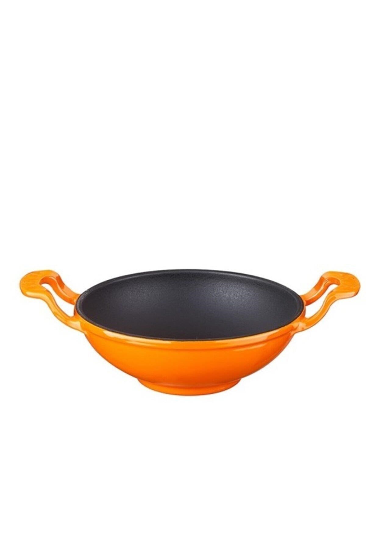 Lava Döküm Wok Tava Metal Kulplu Çap(Ø)16cm. Turuncu WOK 16 K0 O 