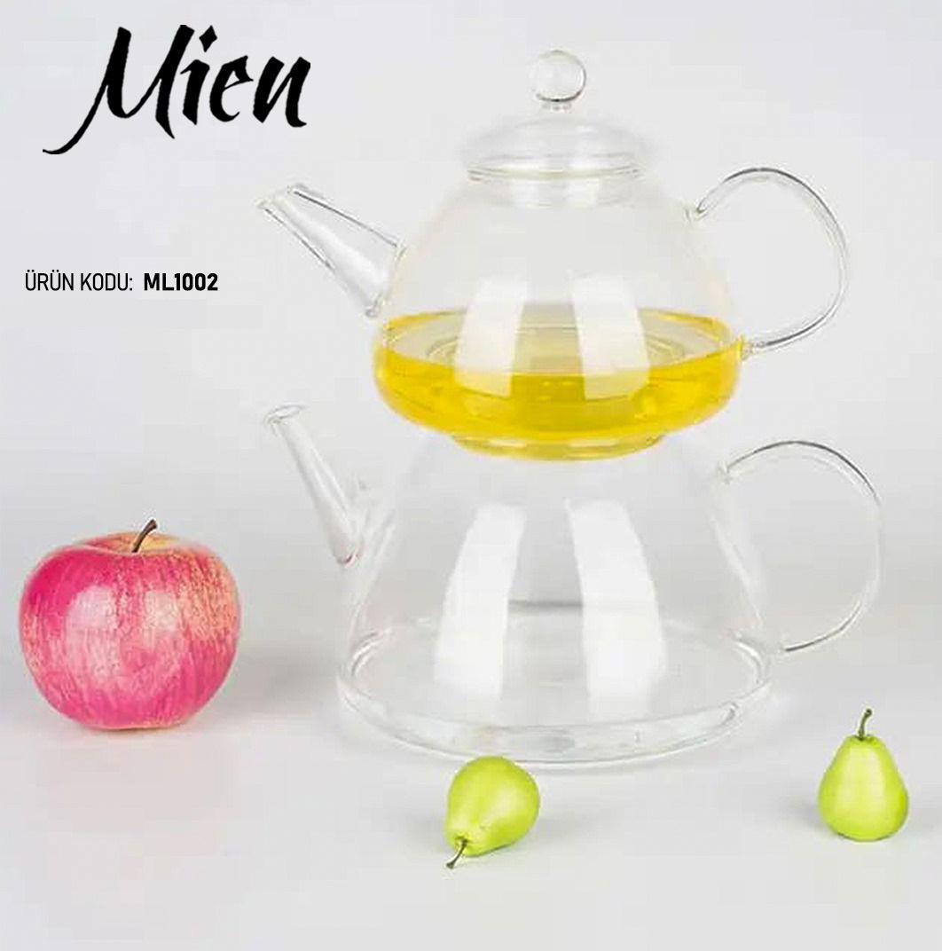 Mien Düz Sade Borosilikat Cam Çaydanlık 2 Litre ML1002 