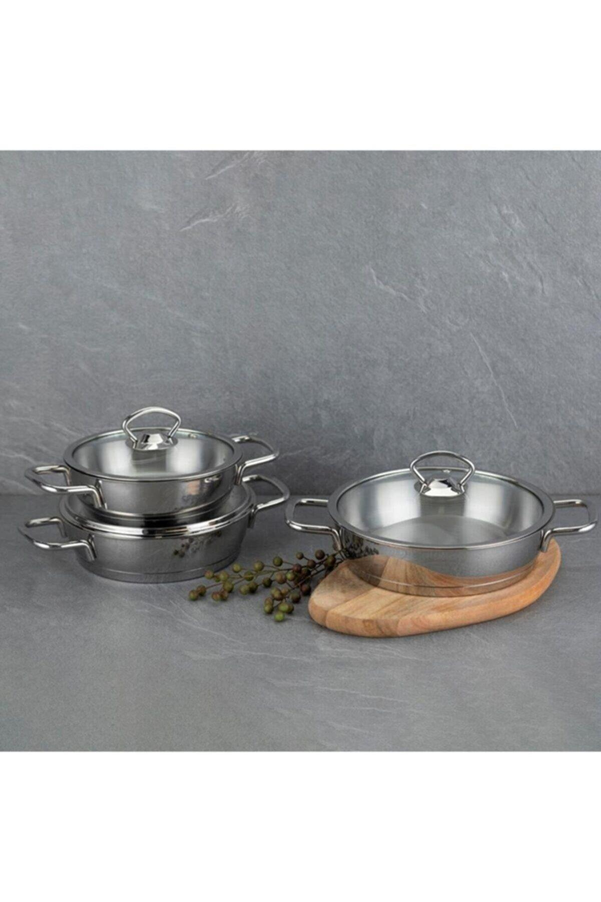 Nehir Silver Çelik 6 Parça Omlet Sahan Seti 