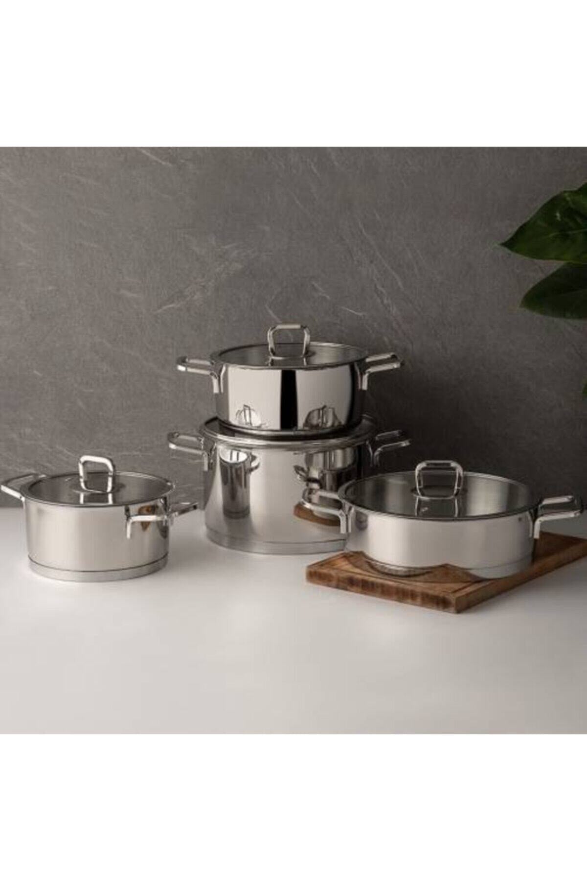 Nehir Silver Trend 8 Parça Çelik Tencere Seti 29001 