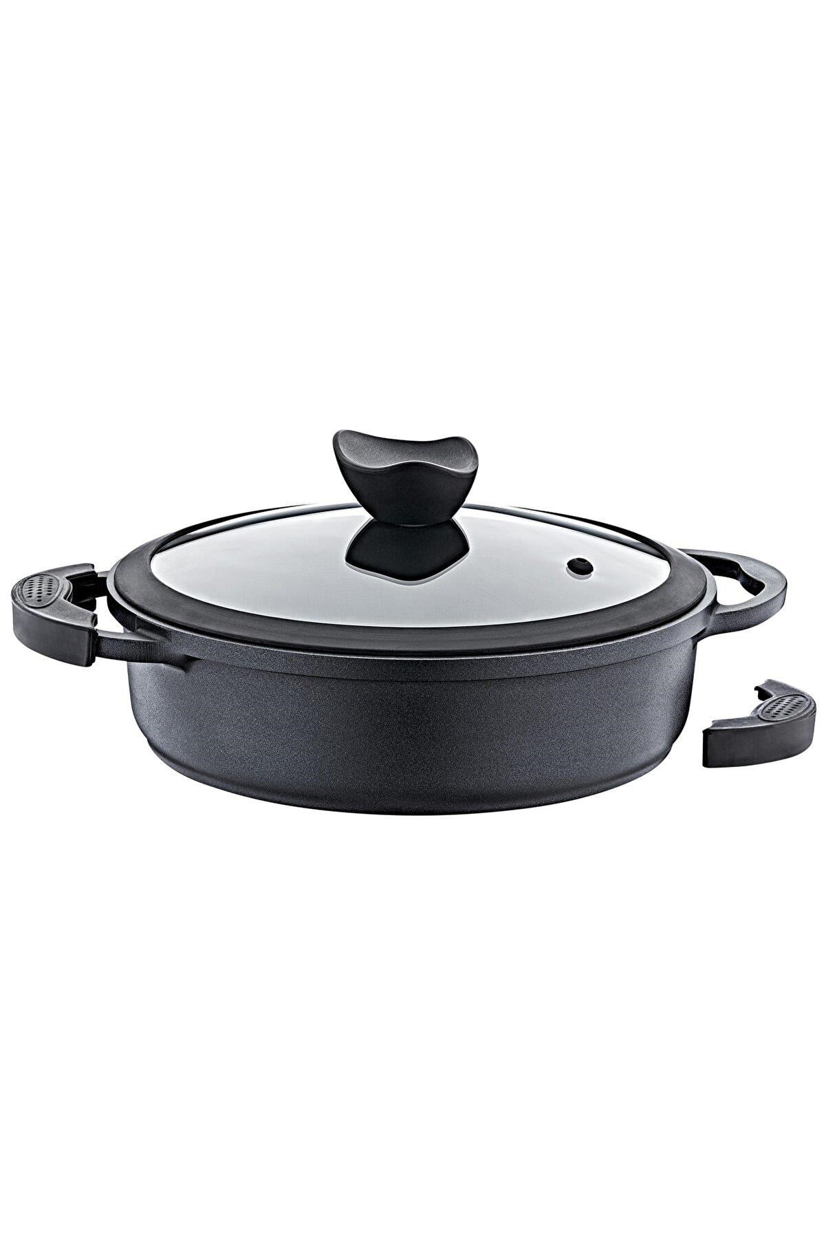 Olika Palladium 24 Cm Siyah Kısa Tencere PK2404 