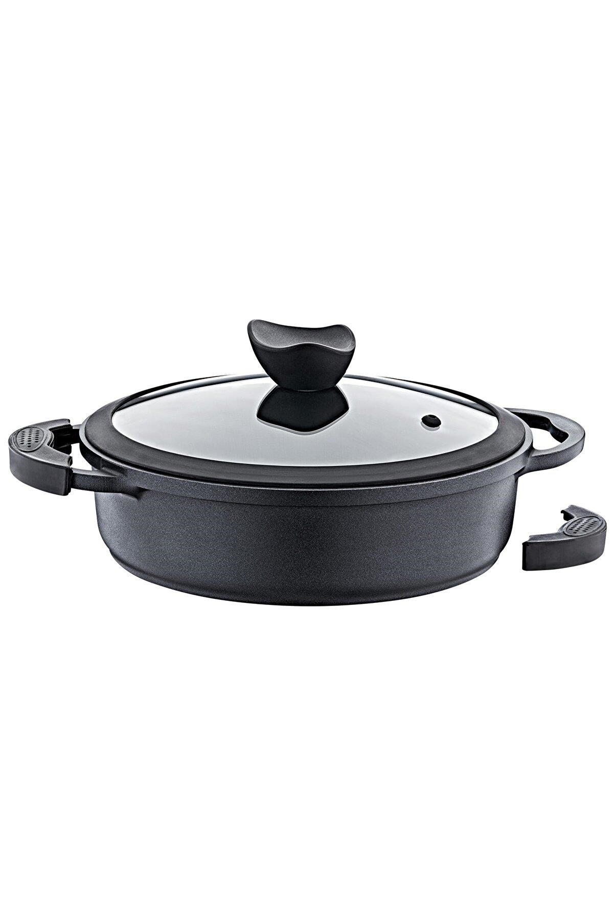 Olika Palladium 24 Cm Siyah Kısa Tencere PK2404 