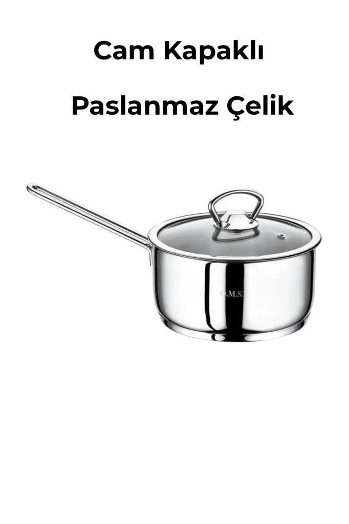 Oms 2008-T Mini Basık Tek Kulp Sos Tencere 14x5 Cm 0,70 Litre 