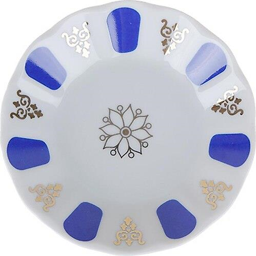 Porland Mavi Yaldız Kahveci Porselen Çay Tabağı 11 Cm 