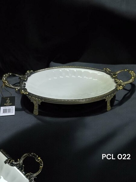 Roy King Elegance Oval Sunum Tabak Antique 41 Cm Pcl022 