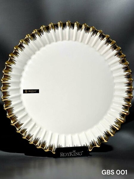 Roy King Line Gold Yuvarlak Sunum Tabak 33 Cm Gbs001 