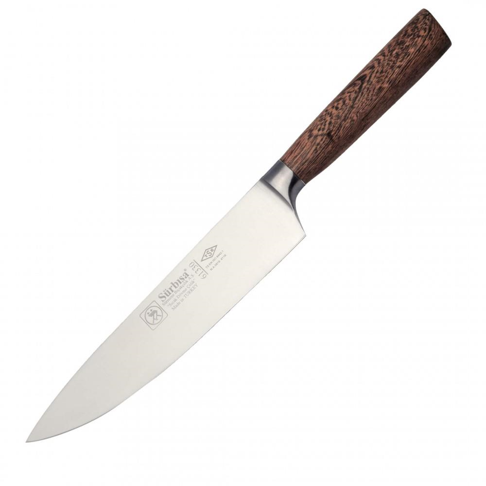 Sürbisa Sürmene 61330 Sıcak Dövme Şef Bıçağı Zeytin Saplı Ahşap 21 Cm 
