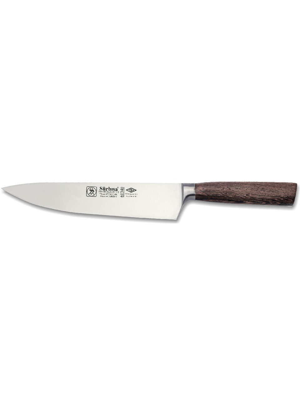 Sürbisa Sürmene 61340 Sıcak Dövme Şef Bıçağı Zeytin Saplı Ahşap 22,5 Cm 