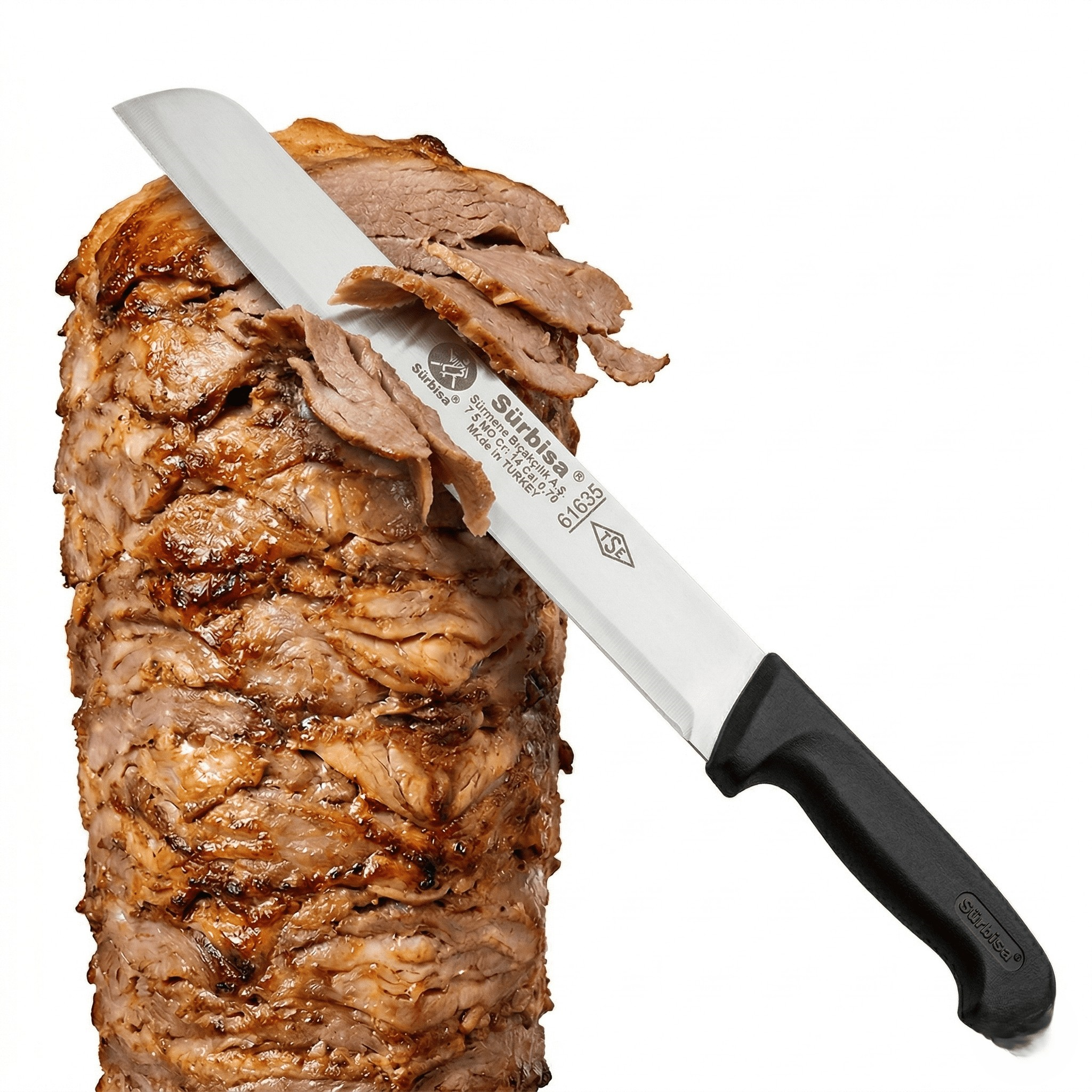 Sürmene Döner Kesme Bıçağı Kaşar ve Kavurma Bıçak Paslanmaz Çelik 45 Cm Sürbisa 61635 