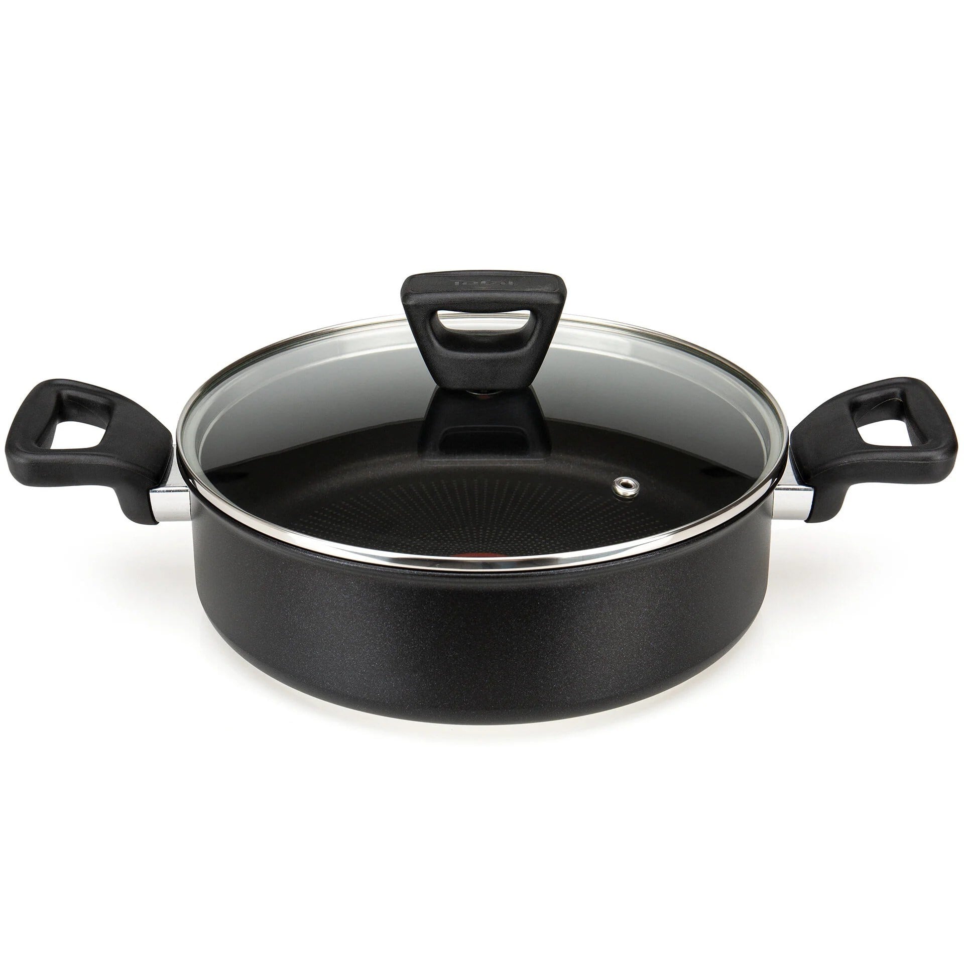 Tefal Titanium 3X Force 24 Cm Cam Kapaklı Kısa Tencere 2100134009 