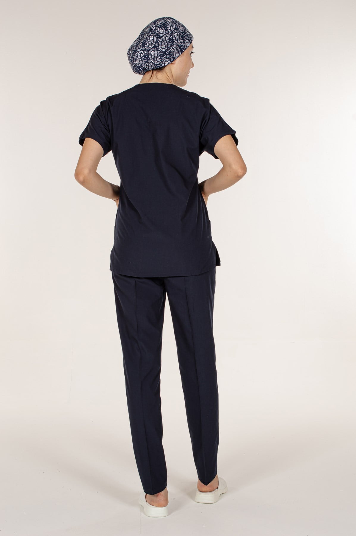 Lacivert Medikal Doktor Hemşire Scrubs Pantolon