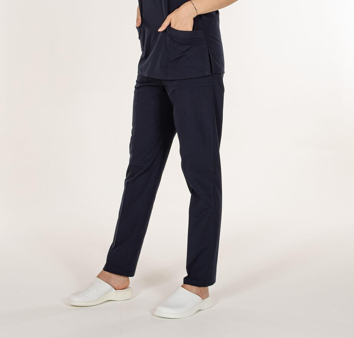 Lacivert Medikal Doktor Hemşire Scrubs Pantolon